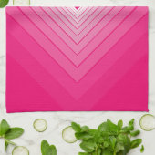 Roze keukenhanddoek met hartjes (Gevouwen)
