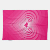 Roze keukenhanddoek met hartjes (Horizontaal)