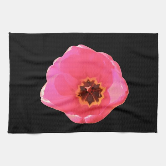 Roze keukenhanddoek Tulip (Horizontaal)