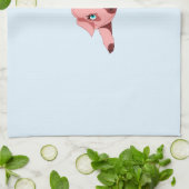 Roze keukenhanddoek - Uw kleur - Tekst (Gevouwen)