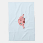 Roze keukenhanddoek - Uw kleur - Tekst (Verticaal)