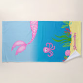 Roze keukenhanddoek van Mermaid Tail Strandlaken (Voorkant)