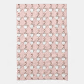 Roze keukenhanddoek voor koffie (Verticaal)