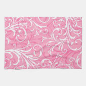 Roze keukenhanddoek voor sierdoeleinden (Horizontaal)