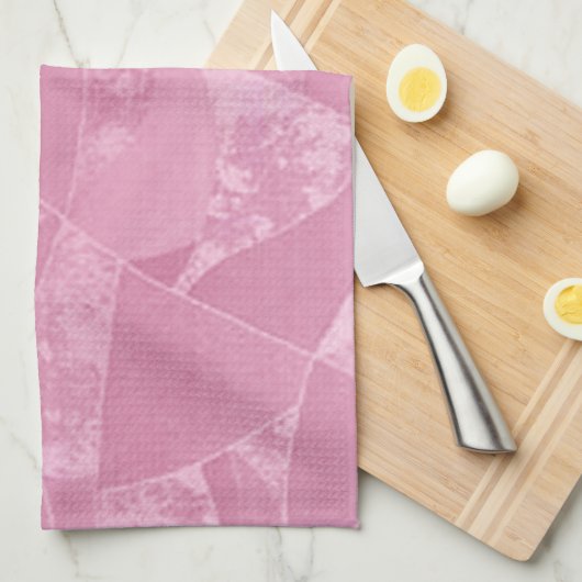 Roze keukenhanddoeken van glas (Quarter Fold)