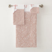 Roze keukenhanddoeken van Glitter Monogram Bad Handdoek (Insitu)