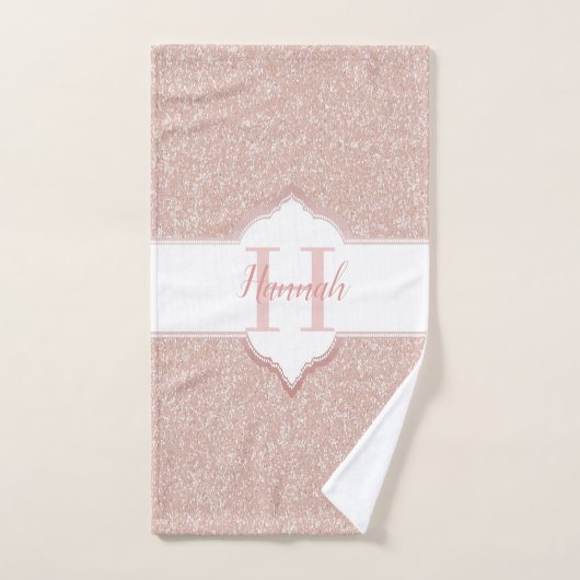 Roze keukenhanddoeken van Glitter Monogram Bad Handdoek (Handdoek)