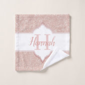 Roze keukenhanddoeken van Glitter Monogram Bad Handdoek (Wasdoekje)