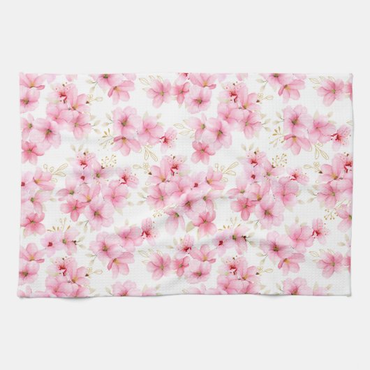 Roze keukenhanddoeken voor bloesems (Horizontaal)