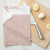 Roze keukenhanddoeken voor Glitter Monogram (Quarter Fold)