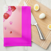 Roze - keukenhanddoeken voor rode harten (Quarter Fold)
