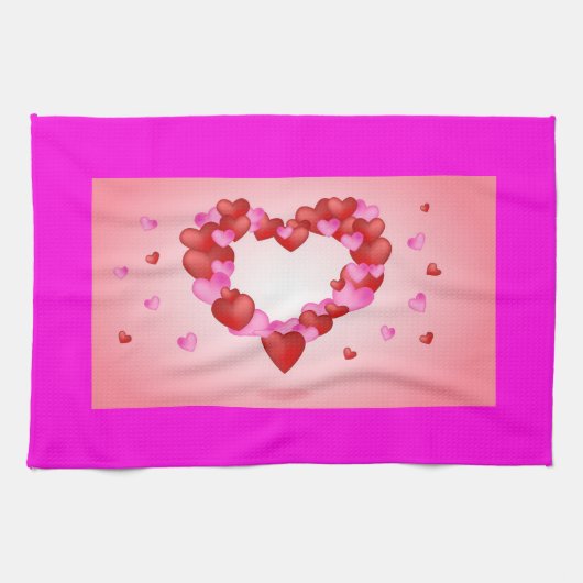 Roze - keukenhanddoeken voor rode harten (Horizontaal)