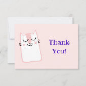 Roze keukenkat bedankkaart (Voorkant)