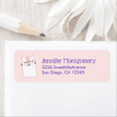 Roze keukenkat etiket (Insitu)