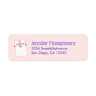 Roze keukenkat etiket