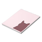 Roze keukenkat in de hoek notitieblok (Linkerzijde)