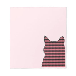 Roze keukenkat in de hoek notitieblok
