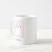 Roze keukenkat koffiemok (Voorkant links)