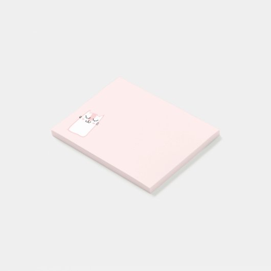 Roze keukenkat post-it® notes (Schuin)
