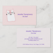 Roze keukenkat visitekaartje (Voorkant / Achterkant)