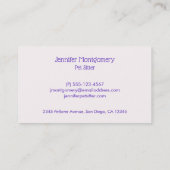 Roze keukenkat visitekaartje (Achterkant)