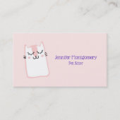 Roze keukenkat visitekaartje (Voorkant)
