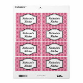 roze keukenlabels etiket (Full Sheet)