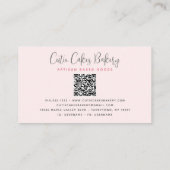 Roze Keukenmixer QR-code Geruite Bakkerij Visitekaartje (Achterkant)