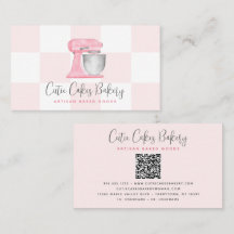 Roze Keukenmixer QR-code Geruite Bakkerij