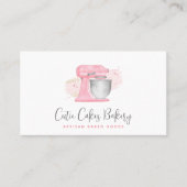 Roze Keukenmixer QR-code Patissier Visitekaartje (Voorkant)