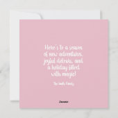 Roze Kever Kerstbal & Cadeaubijsluiter Feestdagenkaart (Achterkant)