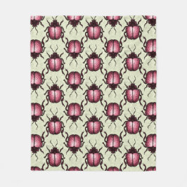 Roze Kever Schattigee Bug Art - Insectenliefhebber Fleece Deken