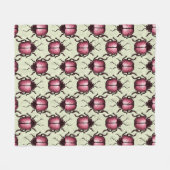 Roze Kever Schattigee Bug Art - Insectenliefhebber Fleece Deken (Voorkant (Horizontaal))