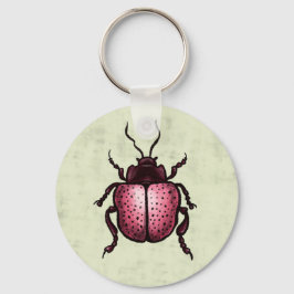 Roze Kever Schattigee Bug Art - Insectenliefhebber Sleutelhanger