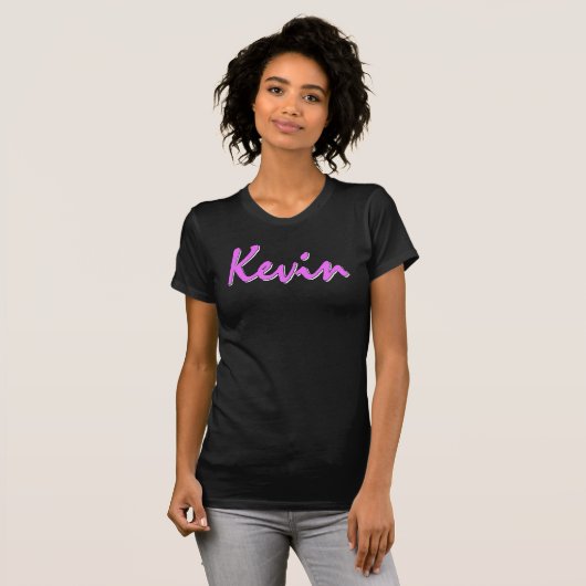 Roze Kevin Logo op Black Tanktop (Voorkant volledig)