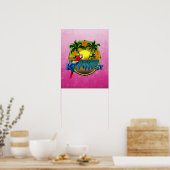 Roze Key West Sunset Poster (Keuken)