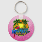 Roze Key West Sunset Sleutelhanger (Voorkant)