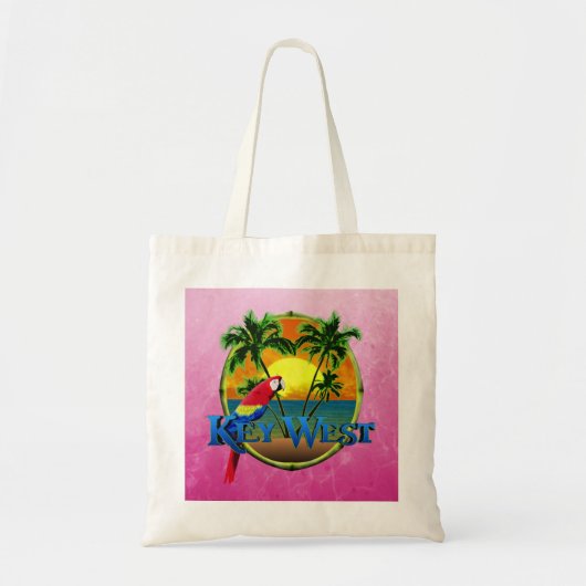 Roze Key West Sunset Tote Bag (Voorkant)