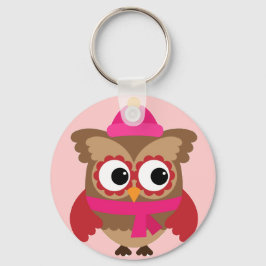 Roze kieuwen met roze Button Sleutelhanger