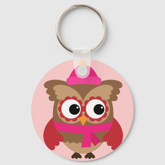 Roze kieuwen met roze Button Sleutelhanger (Voorkant)