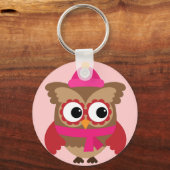 Roze kieuwen met roze Button Sleutelhanger (Voorkant)