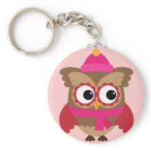 Roze kieuwen met roze Button Sleutelhanger