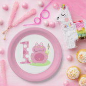 Roze kikker 1st Birthday Girl First Party Bord (Feest)