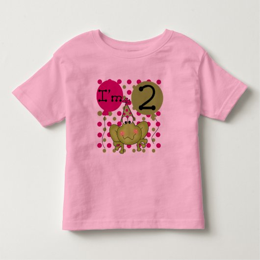 Roze Kikker 2e Verjaardag T-shirts en geschenken (Voorkant)