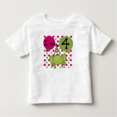 Roze Kikker 4e Verjaardag Tshirts en geschenken (Voorkant)