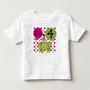 Roze Kikker 4e Verjaardag Tshirts en geschenken