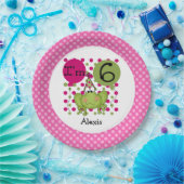 Roze kikker 6th Birthday Paper Borden Papieren Bordje (Feest)