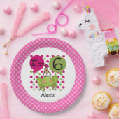 Roze kikker 6th Birthday Paper Borden Papieren Bordje (Feest)