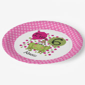 Roze kikker 6th Birthday Paper Borden Papieren Bordje (Gekanteld)