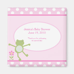 Roze kikker Baby shower Magnet Favor